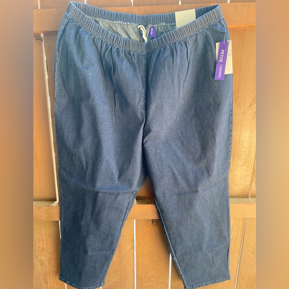 Catherine’s Elastic Waist Dark Blue Jeans